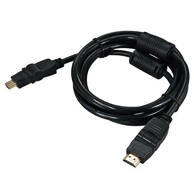 Шнур HDMI - HDMI 1.4, 2м, Gold, с фильтрами, угловой 360° (17-6204-3)