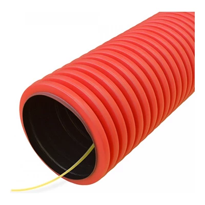 Труба гофрированная двустенная ПНД гибкая тип 450 (SN18) с/з красная d63 мм (20м/уп) (PR15.0235)