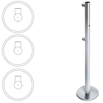 Стойка ограждения передвижная односторонняя с отверстием под фиксатор, слева (ВЗР  2442.09.52)