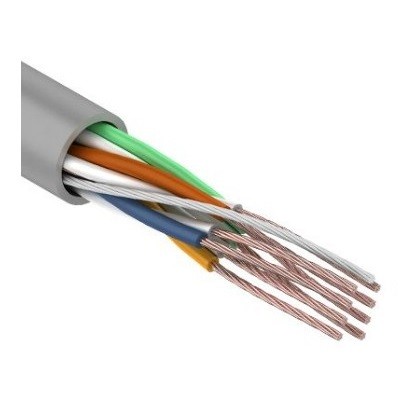 Кабель витая пара U/UTP, CAT 5e, PVC, 4PR, 24AWG, INDOOR, STRANDED, серый (01-0044)