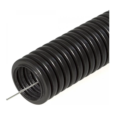 Труба гофрированная ПНД лёгкая 350 Н безгалог. (HF) стойкая к ультрафиолету черная д 25 (161558)