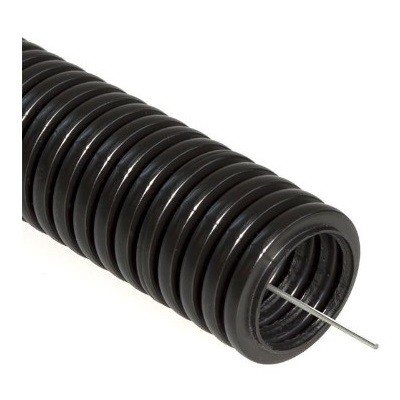 Труба гофрированная из ПНД, с зондом, черная, Ø32мм (бухта 25 м/уп) (28-0032-3)