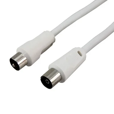 Шнур ТВ гнездо - ТВ штекер, 1,5м, белый (18-0002)