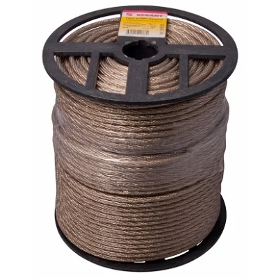 Трос стальной в ПВХ оплетке d=6,0 мм, прозрачный (бухта 150 м) (09-5260)