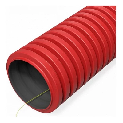 Труба гофрированная двустенная ПНД гибкая тип 750 (SN38) с/з красная d50 мм (150м/уп) (PR15.0276)