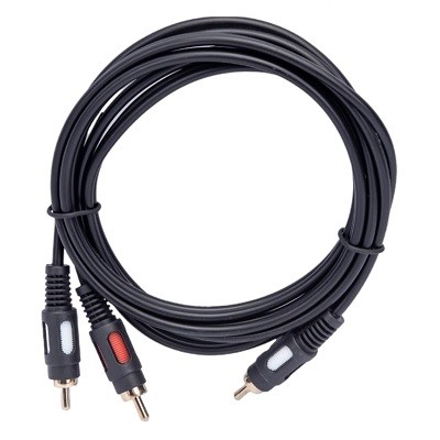 Шнур 2 RCA - 2 RCA, 1,5м, черный, Gold (17-0143)