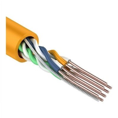 Кабель витая пара U/UTP, CAT 5e, ZH нг(А)-HF, 4PR, 24AWG, INDOOR, SOLID, оранжевый (01-0049)