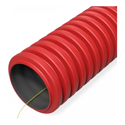 Труба гофрированная двустенная ПНД гибкая тип 450 (SN34) с/з красная d32 мм (50м/уп) (PR15.0251)