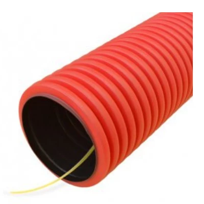 Труба гофрированная двустенная ПНД гибкая тип 450 (SN12) с/з красная d110 мм (50м/уп) (PR15.0033)