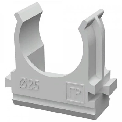 Крепеж-клипса для труб АБС-пластик д25 (10шт/500шт уп/кор) PR.02625м