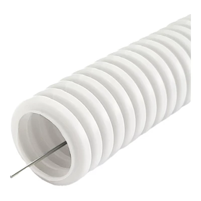 Труба гофрированная ПЛЛ легкая безгалогенная (HF) негорючая (НГ) белая с/з d32 мм (25м/1375м уп/пал) (PR02.0217)