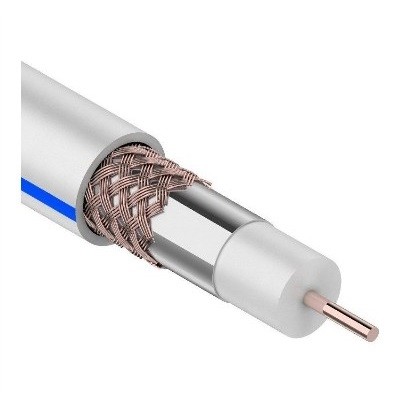 Кабель коаксиальный DG-113, Cu/Al/Cu, 75%, 75Ом, 100м, INDOOR, белый (01-2471)