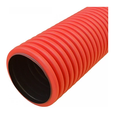 Труба гофрированная двустенная ПНД жесткая тип 450 (SN8) красная d160 мм 5,7м (22,8м/уп) (PR15.0212)