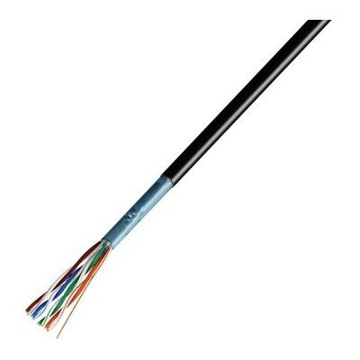 Кабель витая пара F/UTP, CAT 5e, ZH нг(А)-HF, 4PR, 24AWG, OUTDOOR, SOLID, черный (01-0165)