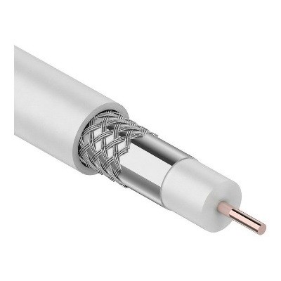Кабель коаксиальный RG-6U, 75Ом, CCS/Al/Al, 64%, 100м, INDOOR, белый (01-2201)