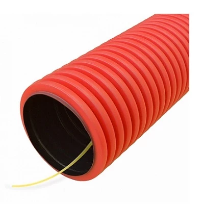 Труба гофрированная двустенная ПНД гибкая тип 450 (SN26) с/з красная d50 мм (20м/уп) (PR15.0233)