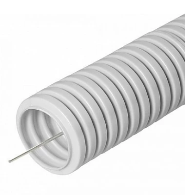 Труба гофрированная ПВХ легкая 350 Н серая с/з d16 мм (100м/5500м уп/пал) (PR.011631)