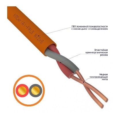 Кабель огнестойкий КПСнг(А)-FRLS 1x2x1,50мм², бухта 200м (01-4905)