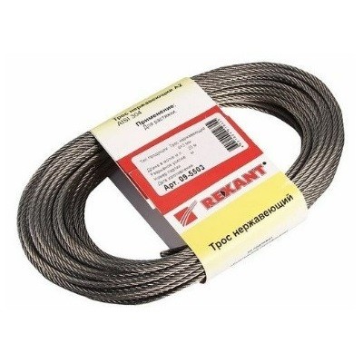 Трос нержавеющий d=3 мм, (моток 20 м) (09-5503)